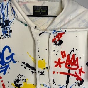 Sacred Crown Graffiti Men Multicolor Sweat Pants & Hoodie Size Medium